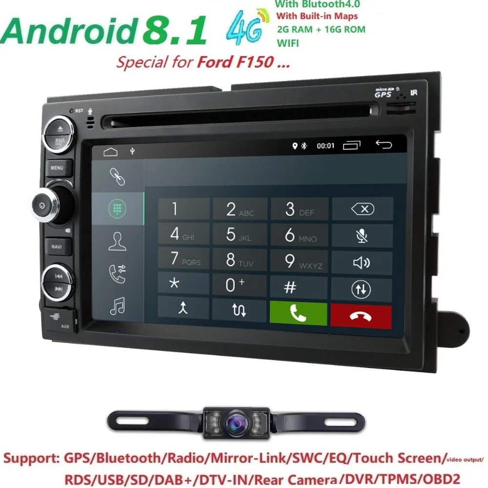 Hizpo 2 din Android 8 1 четырехъядерный автомобильный dvd плеер для Ford focus 3 аудио gps радио