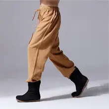 Осенние повседневные Модные мужские льняные штаны, брюки размера плюс, Брендовые мужские шаровары Черного, белого, синего, красного цвета, M-5XL, 6XL, большие размеры