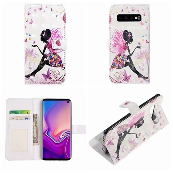 

3D Leather Wallet Case For Huawei P30 Pro Honor 10 Lite 8X Galaxy S10 Lite Plus Flower Butterfly Marble Heart Fairy Pouch 50PCS