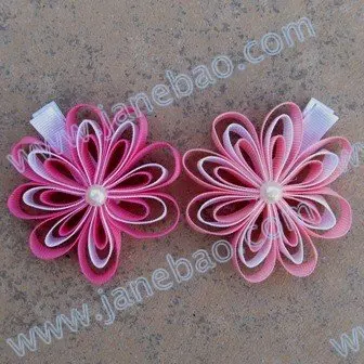 

free shipping 300pcs pretty petal flower clip new loopy flower clips hair bow