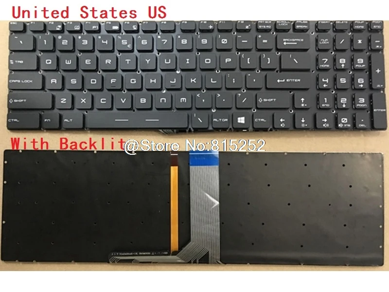 Кристалл клавиатура для MSI GS63VR 6RF-016CN GS63VR 6RF-095CN США