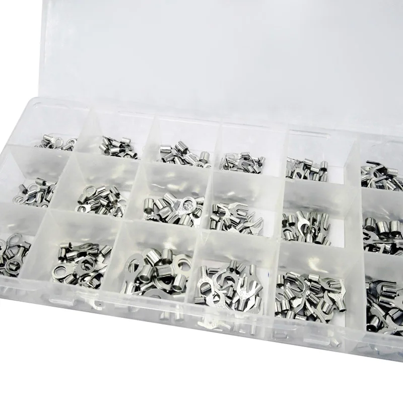 

FreeShipping 600PCS/Set 18 type Cold naked terminal Ring Fork U-type Terminals Assortment Kit Cable Wire Connector Cri