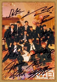 

hand signed WANNA ONE 0+1=1 autographed group photo 6 inches K-pop free shipping 032018A