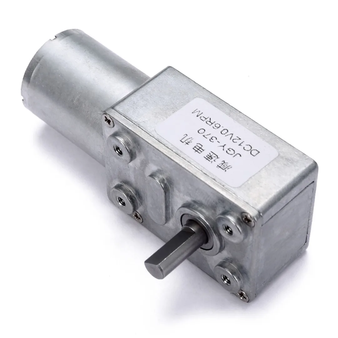 DC 12V Low Speed Geared Motor 0.6RPM High Torque Turbo Worm Electric Geared DC Motor GW370 80x32x21mm