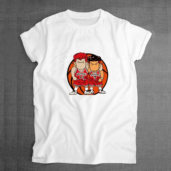 Slam Dunk Graphic Print Men T Shirts Summer Style White Male T shirt