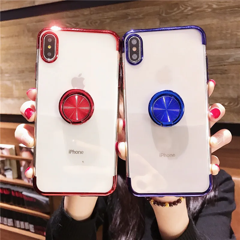 

magnet kickstand Coque Cover for iphone 6 6s plus iphone XR Case 360 finger Ring stand Case for iphone XS Max 8 iphone 7 8 plus