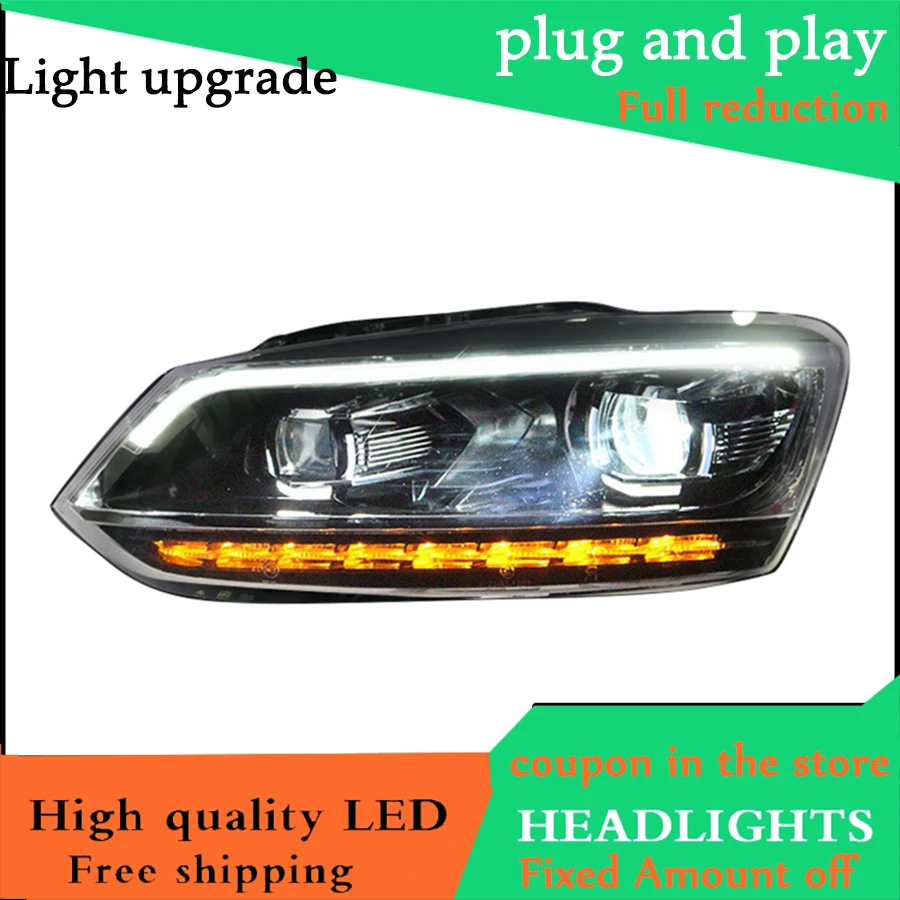 Автомобильный Стайлинг головная лампа для VW Polo фара Volkswagen 2013 2014 2015 2016 2017 LED