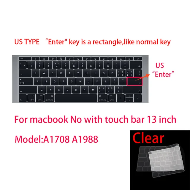 Keyboard cover for Apple Macbook pro13/16/15 Air13 inch All series Laptop silicone Case Transparent Clear Protecter film EU/US E