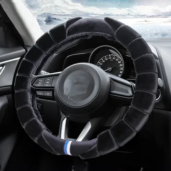 

Steering wheel cover winter new short plush warm car handle hairy fuzzy steering wheel cover for Mazda 3 axela CX5 atenza CX4