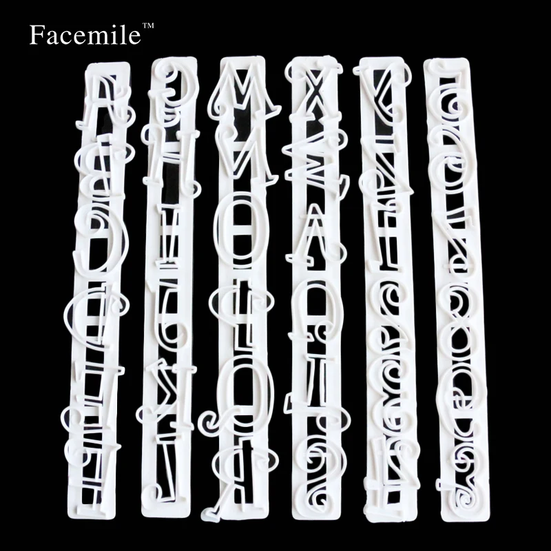 

6pcs/set Letters Numbers Shape Mould Fondant Cookie Biscuit Chocolate Cake Gift Cutters alphabet molds cake tool 03024