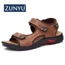 ZUNYU/Брендовые повседневные мужские мягкие удобные пляжные сандалии из натуральной кожи высококачественные мужские летние сандалии в римском стиле размеры 38-48