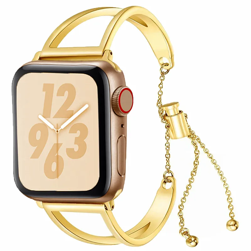 Ремешок для iwatch, 38 мм, 42 мм, 44 мм, 40 мм, браслет из розового золота для Apple Watch, 38 мм, нержавеющая сталь, серия 4, 3, 2, 1 - Цвет ремешка: gold band