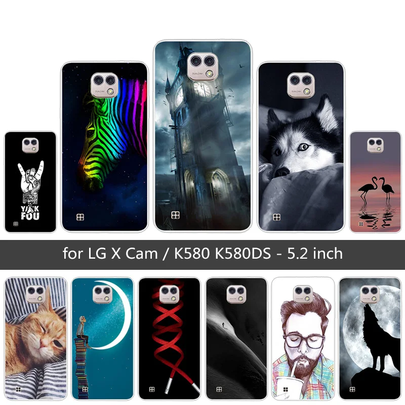 Роскошный чехол для LG X Cam чехлы задней панели с изображением волка K580 K580DS мягкие