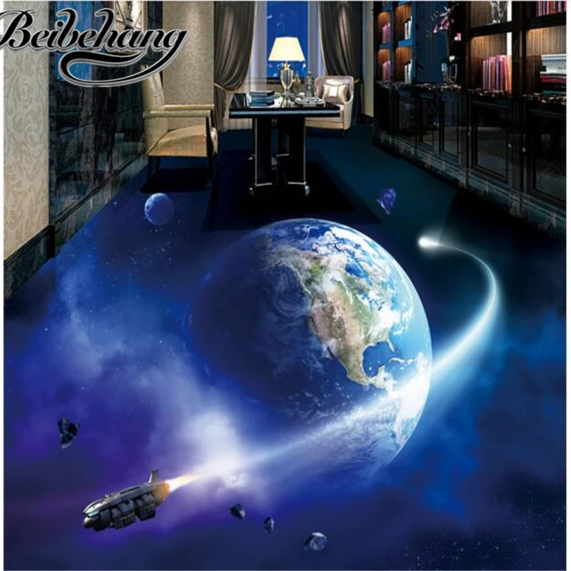 Beibehang 3 D Pvc フローリングカスタム写真防水床壁のステッカーの画像宇宙地球天の川絵画 3d 壁の壁画 3d Wall Murals Wall Mural3 D Pvc Flooring Aliexpress