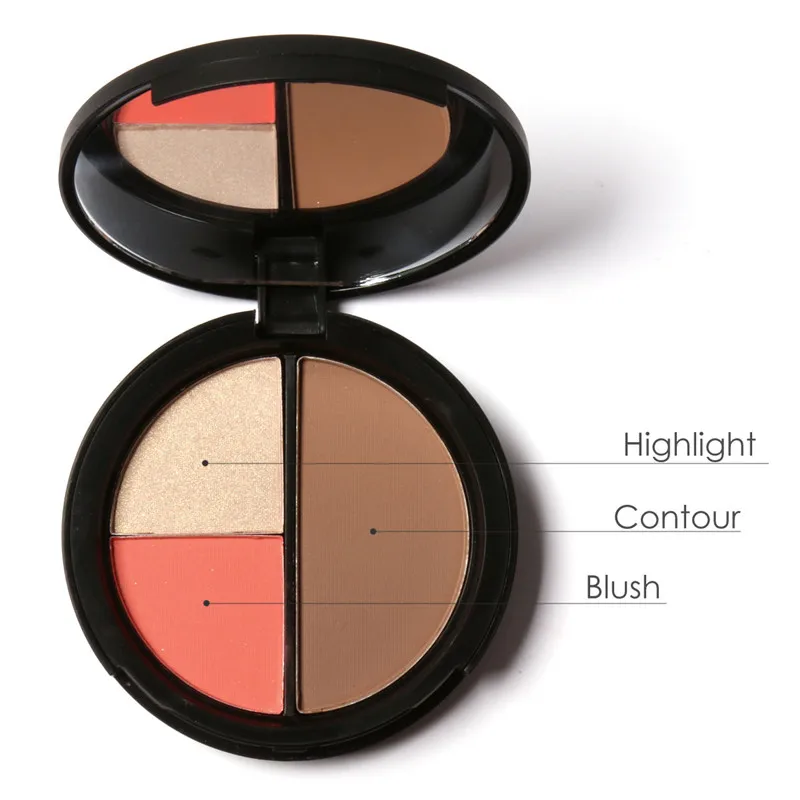 

3Colors Highlighter Palette Makeup Bronzer Pressed Powder Blusher Face Make Up Highlighter