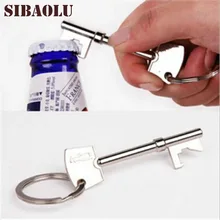 

Creative Kitchen Bar Tools Beer Wine Bottle Opener Hanging Stainless Steel Metal Key Shape with Keychain Keyring Ring Best Gift