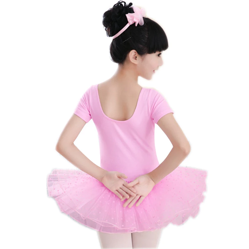 Bazzery вуаль балетное платье для танцевальная одежда для девушек лук украшают U шеи балетные пачки дети сценическая юбка розовый/черный