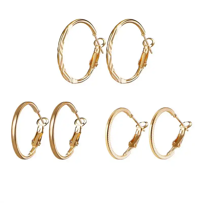 Новинка, для возраста от 9 пар/компл. золотых и серебряных уха кольцо для женщин стимпанк круглые серьги