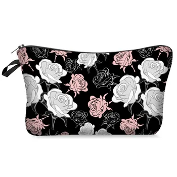 

Girls Fashion Pattern Flowers Travel Cosmetic Bags High Quality Makeup Storage Bags Portable Pouch Toiletry Organizer