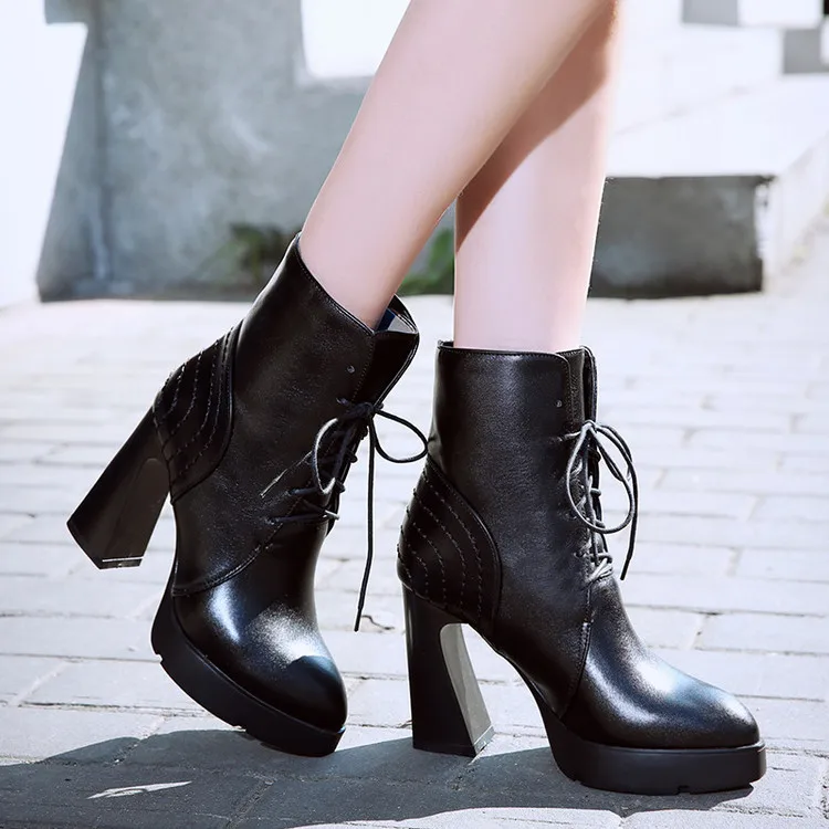Г., Botas Mujer, зимние ботинки новые женские ботинки с острым носком, пикантные модные зимние Ботильоны на каблуке Повседневная зимняя обувь, T732