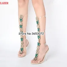 Заводская цена ручной работы; женские босоножки на тонком высоком каблуке с пряжкой и ремешком со стразами; сапоги до колена; Прозрачные высокие сапоги из ПВХ