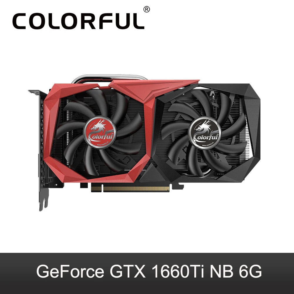 Красочные GeForce GTX 1660Ti NB 6G графическая карта GDDR6 TU116 Nvidia Видеокарта 1660 Ti 8Pin 1770MHZ HDMI PCI-E порт для ПК