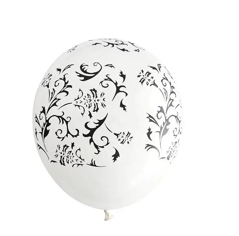 

40pcs Damask Print Black & White Latex Balloons Anniversary Birthday Wedding party Decoration Air balloons Kids Gifts Balloons