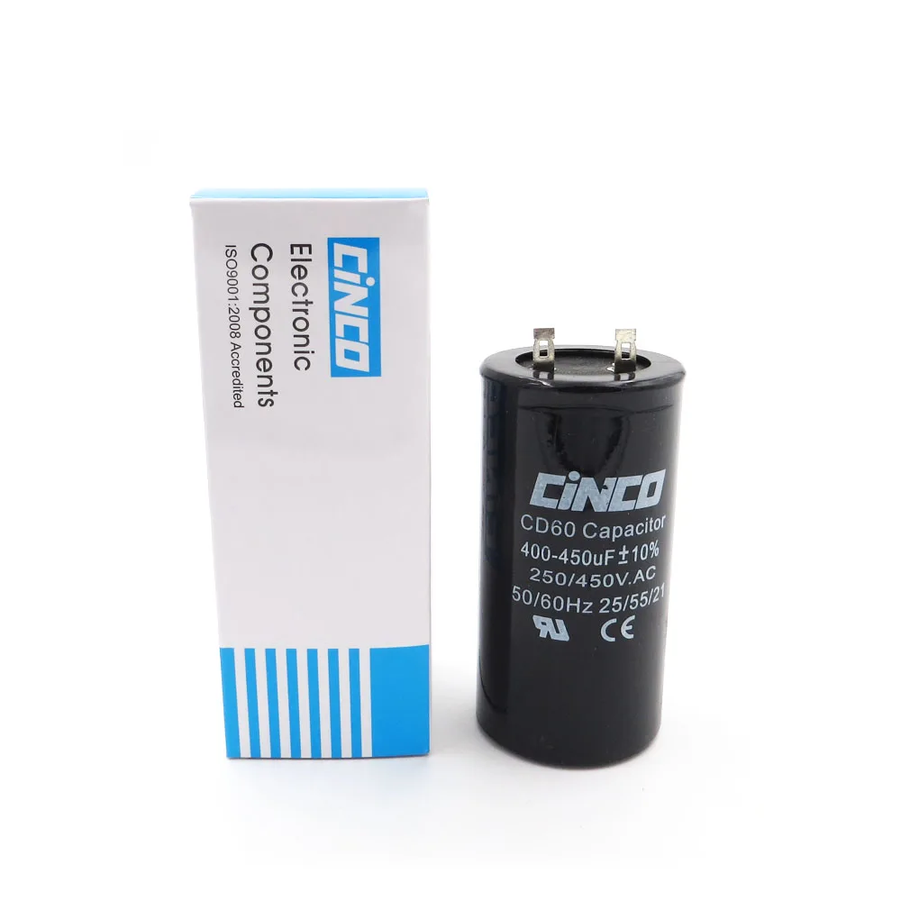 

400MFD 450MFD 250V 450V AC Appliance Motor Start Run Capacitor CD60 Air Compressor Capacitors Heavy Duty Electric Motor Starting