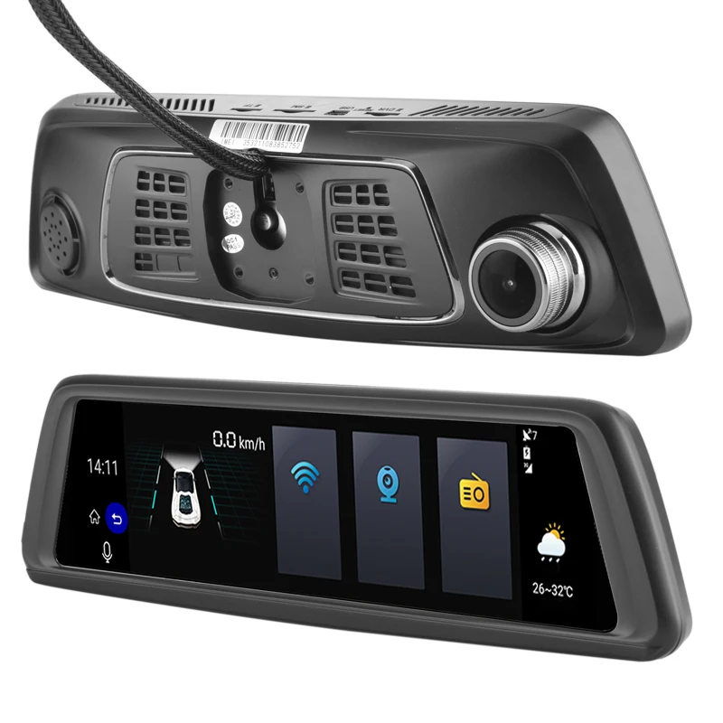 Зеркало видеорегистратор chezhilin T9 10 дюймов Full Touch IPS 4G Android GPS ADAS FHD 1080P|dual lens car dvr|dual