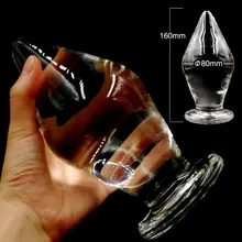 80mm Big Huge Glass Dildo 80mm Unisex Adult Butt Funny Toy Plug Anal Insert G-Spot Massager Masturbation Sex Toys