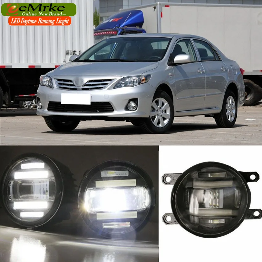 eeMrke Xenon White High Power 2in1 LED DRL Projector Fog Lamp With Lens