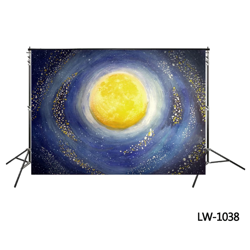 Moon Colored Pencil Drawings Backdrop Watercolor Galaxy Background Universe  Starlit Outer Space Science Fiction Photo Backdrop - Backgrounds -  AliExpress