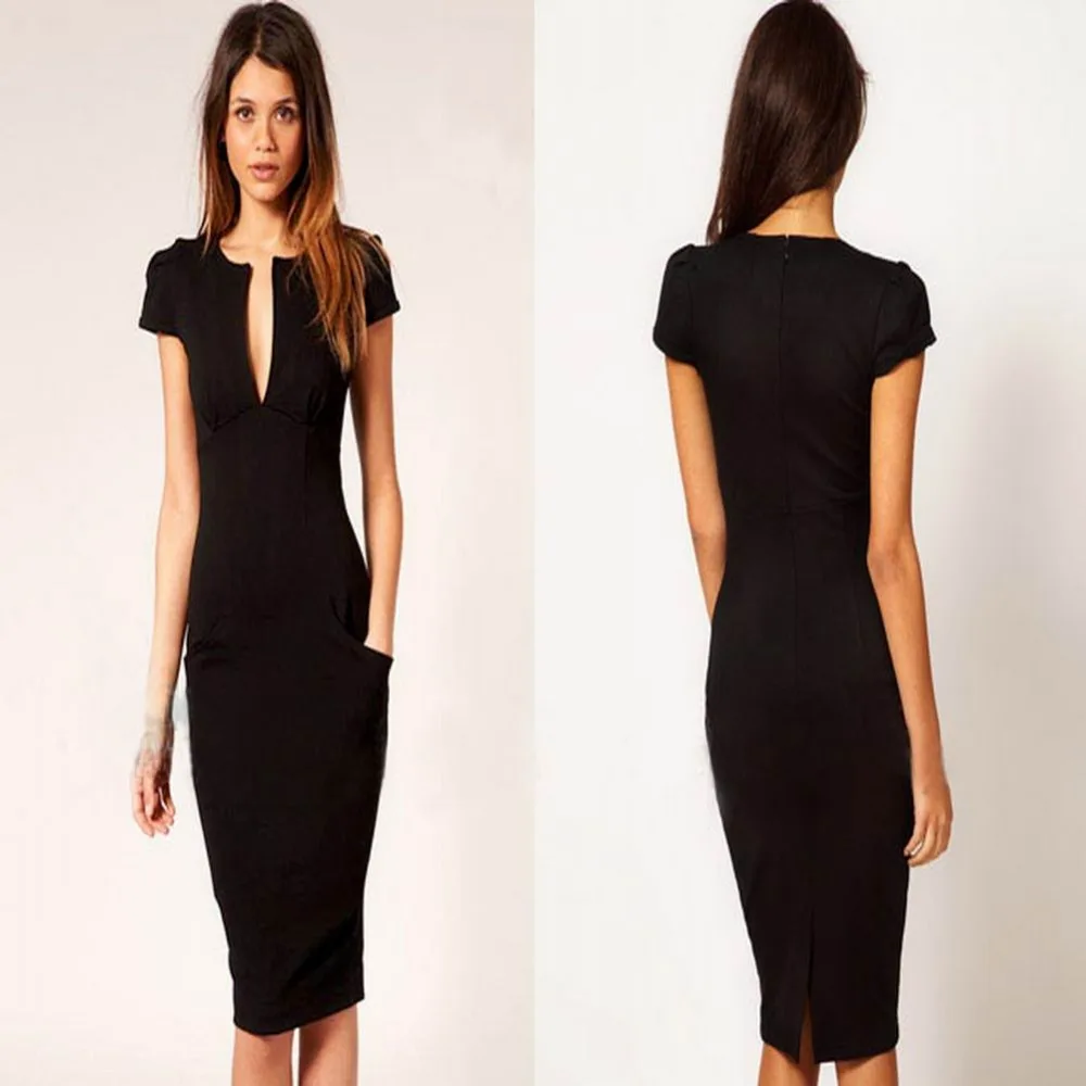 Пикантные Для женщин Твердые Stretch Bodycon длиной до колен платье карандаша|dresses form|women