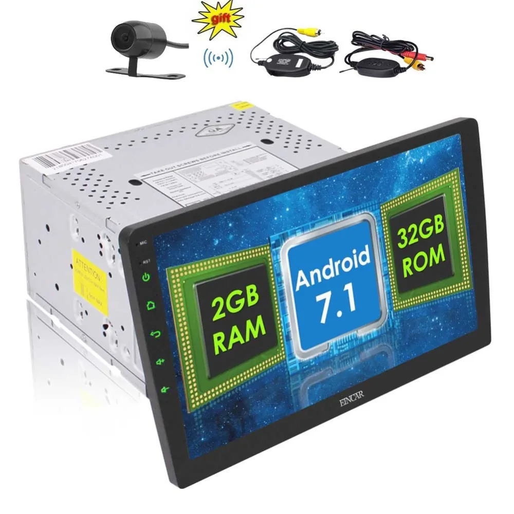 

EinCar 10.1" Android 7 Car Autoradio 2 Din Stereo In Dash Head Unit Octa Core GPS Sat Nav Support WiFi Bluetooth RDS SD USB OBD2