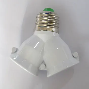 

Hot!E27 to Double E27 Socket Base Extender Splitter Plug Light Lamp Bulb Holder Copper Contact Adapter Converter