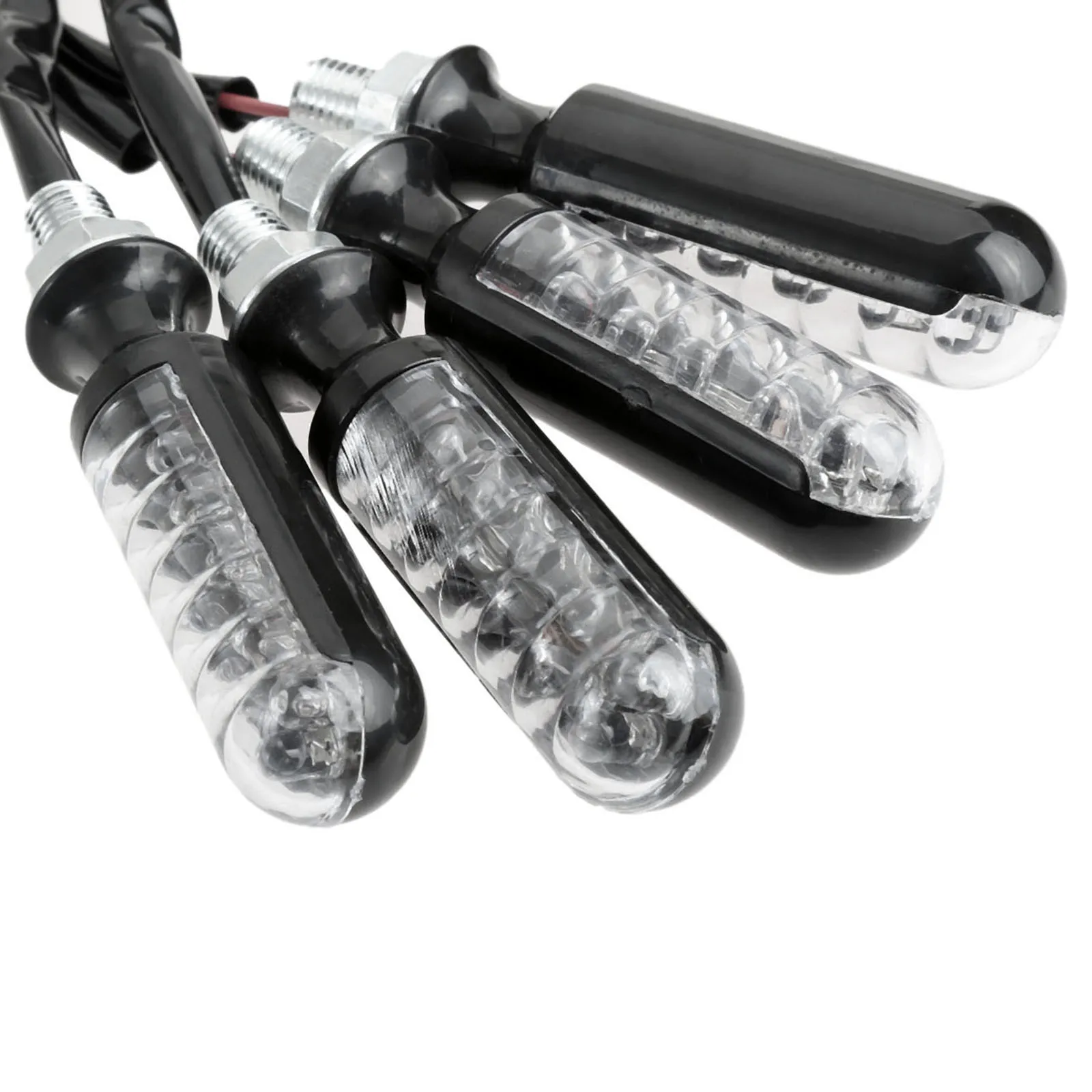 

4Pcs 12LED Amber Light Motorcycle Turn Signal Indicator Light Lamp Universal Blinkers Bar-Style For Honda Suzuki Yamaha