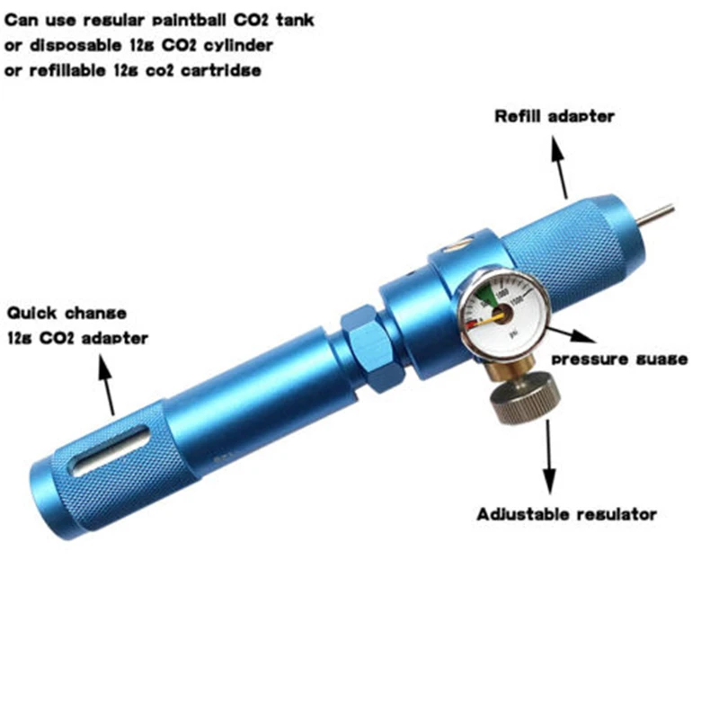 Портативный СО2 заполняющий адаптер с манометром Регулируемый 12 г СО2 картридж зарядный адаптер регулятор Пейнтбольные аксессуары