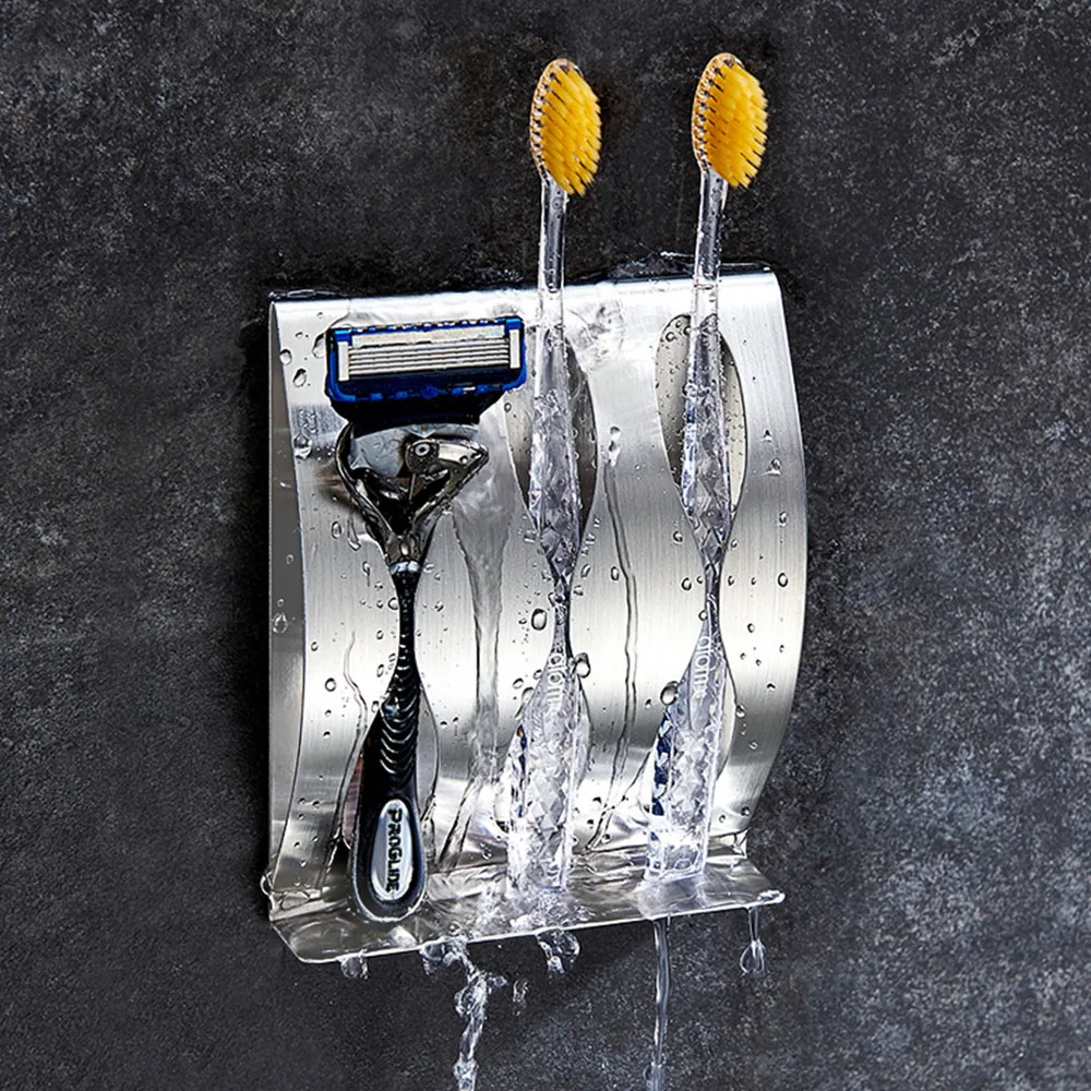 Toothbrush Holder Wall Mounted Self-Adhesive Durable Stainless Steel Shaving Razor Stand Bathroom for Home Storage&ampOrganization | Дом и сад