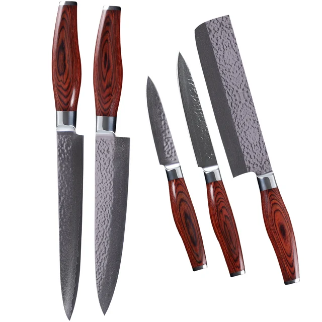 Qing Merek Pisau Dapur Set Terbaik Jepang Vg 10 Damaskus Baja Qing Merek Pisau Dapur Set Terbaik Jepang Vg 10 Damaskus Baja