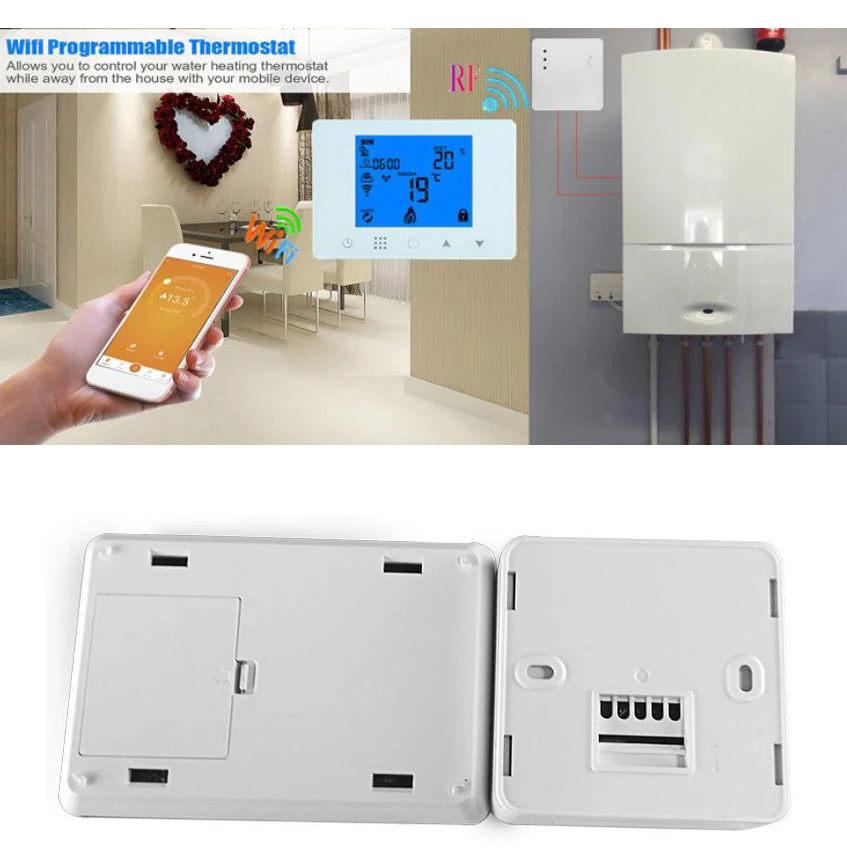 

WiFi & RF Wireless Room Thermostat Water Floor Heating 3A System Remote Control Temperature Controller Weekly Programmable