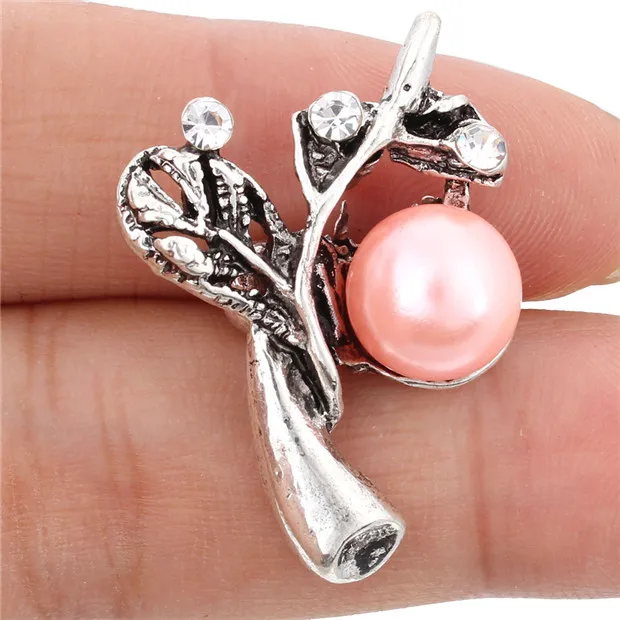 

High Quality 18mm Alloy pink flower Fashion Snap Button Bracelet bangle Charm Rhinestone Button ginger Crystal Snaps Jewelry