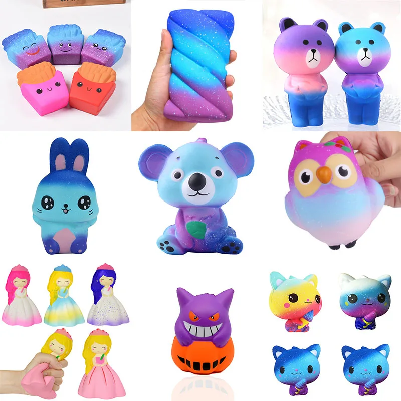 

Jumbo Kawaii Colorful Galaxy Unicorn Squishy Doll Slow Rising Stress Relief Squeeze Toys for Baby Kids Xmas Gift 12*6*5CM
