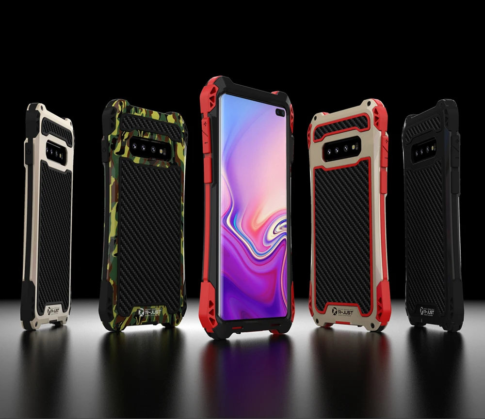 Camo For Samsung Galaxy S10 5G Plus S10+ Armor Metal Aluminum+Silicone Waterproof Shockproof Powerful Protection Case | Мобильные