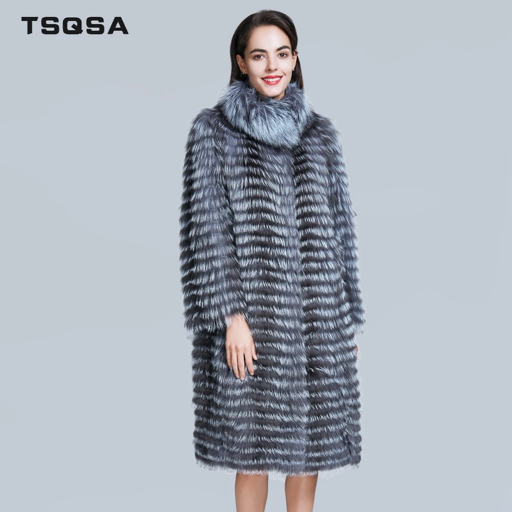 TSQSA Women Real Fur Coat Natural Silver Fox Fur Coats Winter Warm Fashion Lady Clothes Genuine Female Outwear Clothing TAC1727 TSQSA Women Real Fur Coat Natural Silver Fox Fur Coats Winter Warm Fashion Lady Clothes Genuine Female Outwear Clothing TAC1727