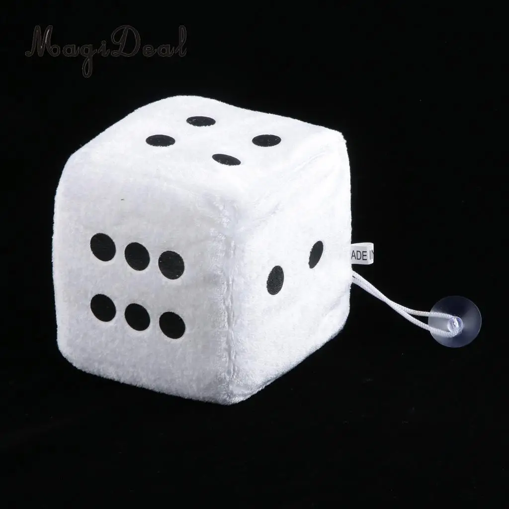 MagiDeal 4 Inch Plush Dice Car/Window Hanger Soft Stuffed Toy with Sucker for Window Sticky Decor Party Travel Club Toy 6Colors