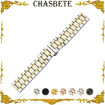 

20mm 22mm Stainless Steel Watch Band for Fossil Metal Strap Quick Release Wrist Loop Belt Bracelet Black Silver Gold + Pin +Tool