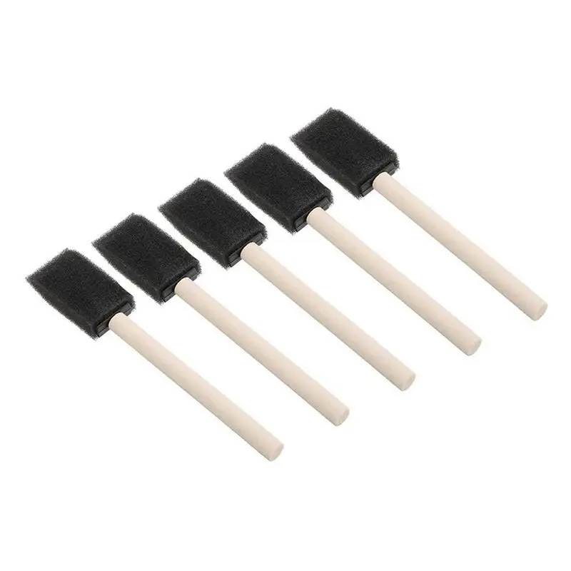 

10 Pcs Paint Brushes Reusable Wood Handle Durable Foam Sponge 2 Inch Drawing Paint Tools Brush for Crafts Glue Acrylics Stains