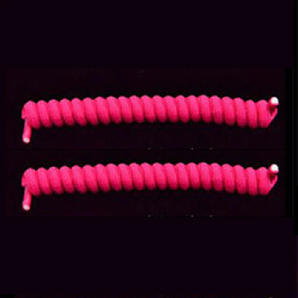 KOTLIKOFF/3 пары,, шнурки без завязок, 11 ярких цветов, фиксирующий башмак, шнурки, весенние вьющиеся эластичные шнурки для обуви - Цвет: 3 Pairs Hot pink