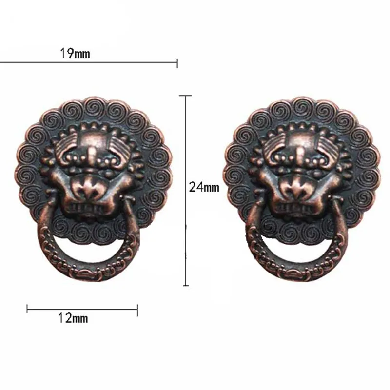 

4PCS 19*24mm Mini Vintage Lion Head Furniture Door Pull Handle Zinc Alloy Cabinet Dresser Drawer Knobs