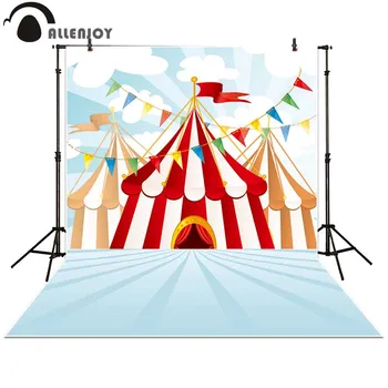 

Allenjoy photography backdrops cartoon Sevilla Tent Playground carnival Carousel Flag banner photo studio background